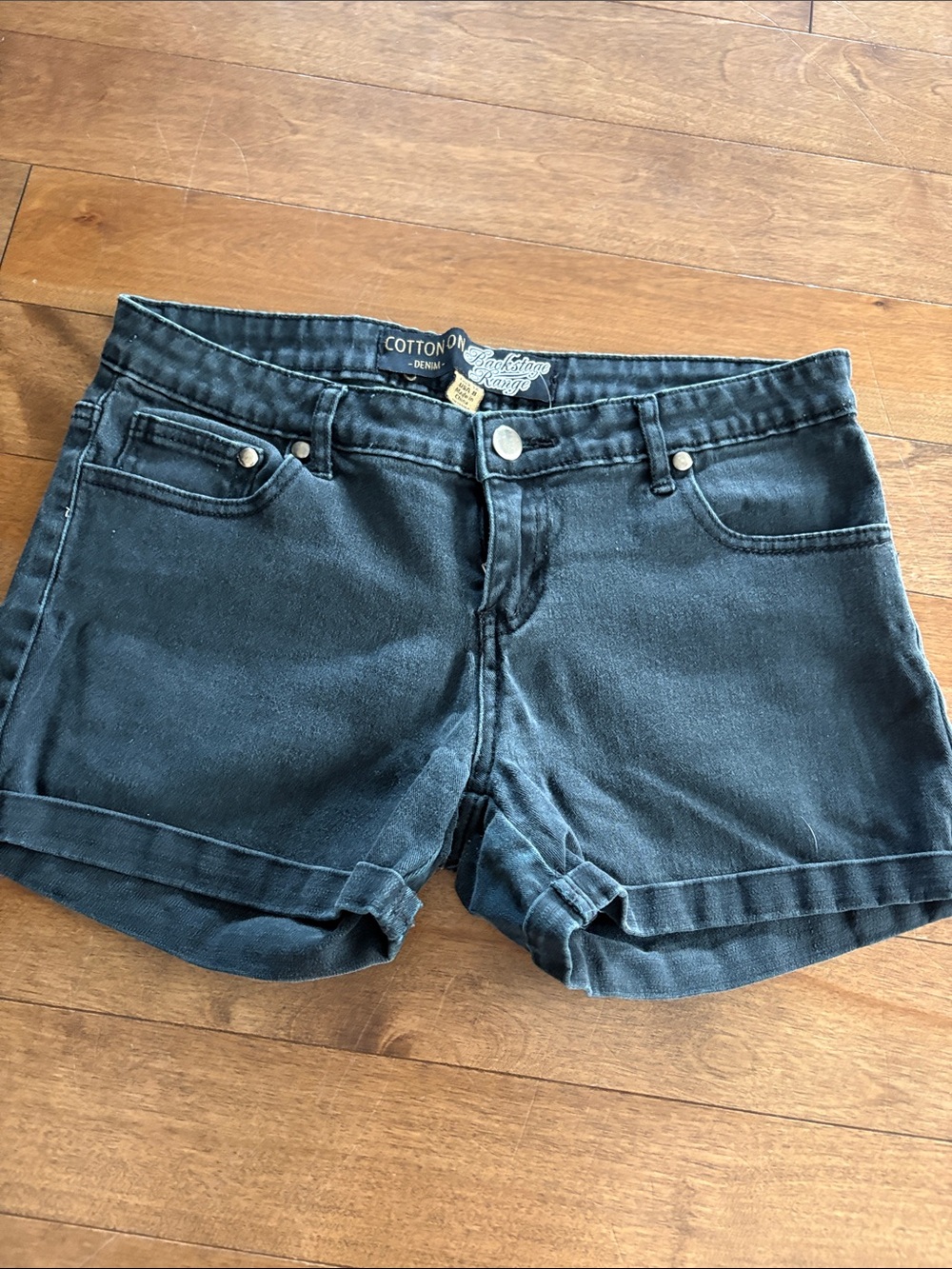 Cotton On Black Denim Roll-Cuff Women's Shorts